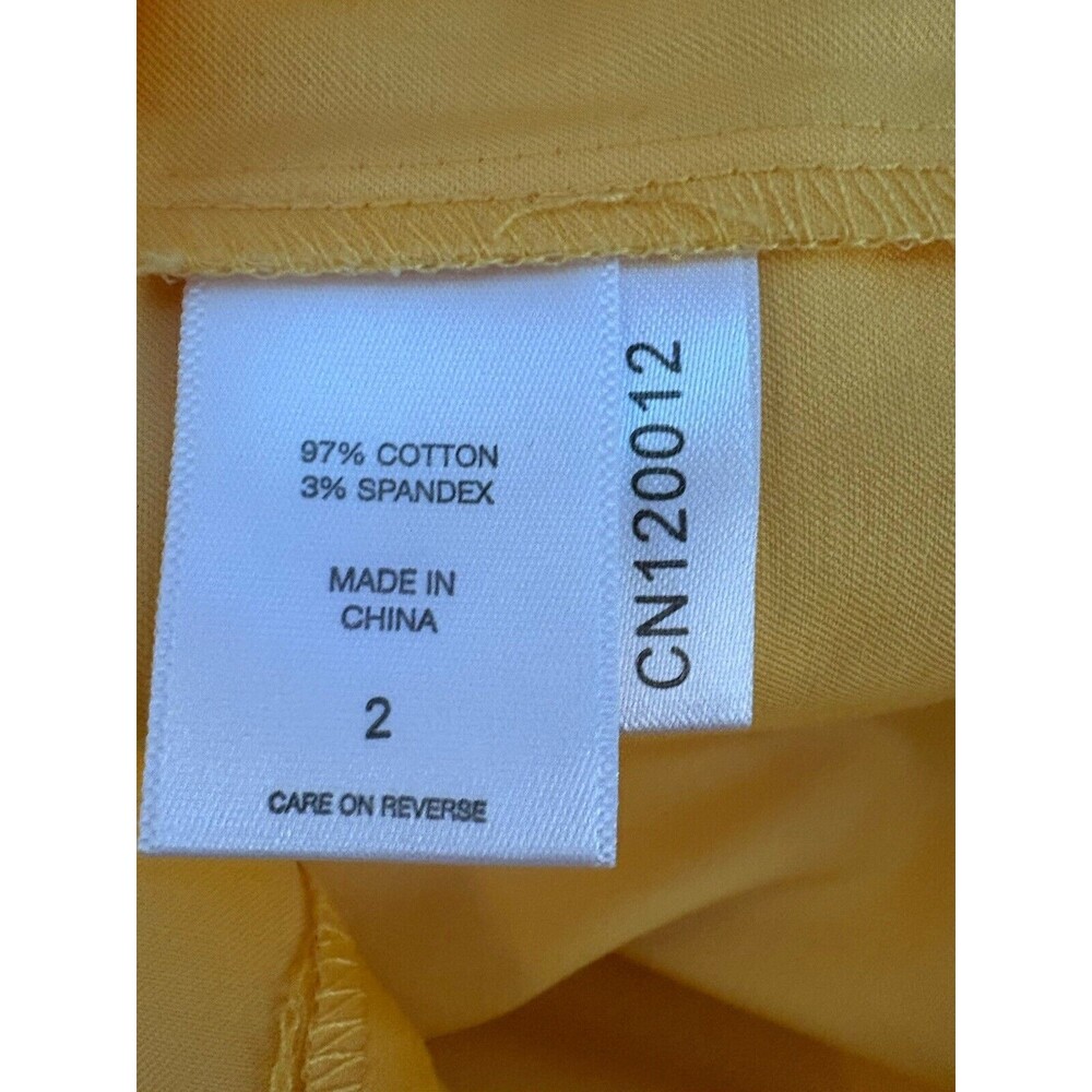 New York & Company Women's Stretch Pencil Skirt Knee Length Yellow Sz 2 - Picture 5 of 6